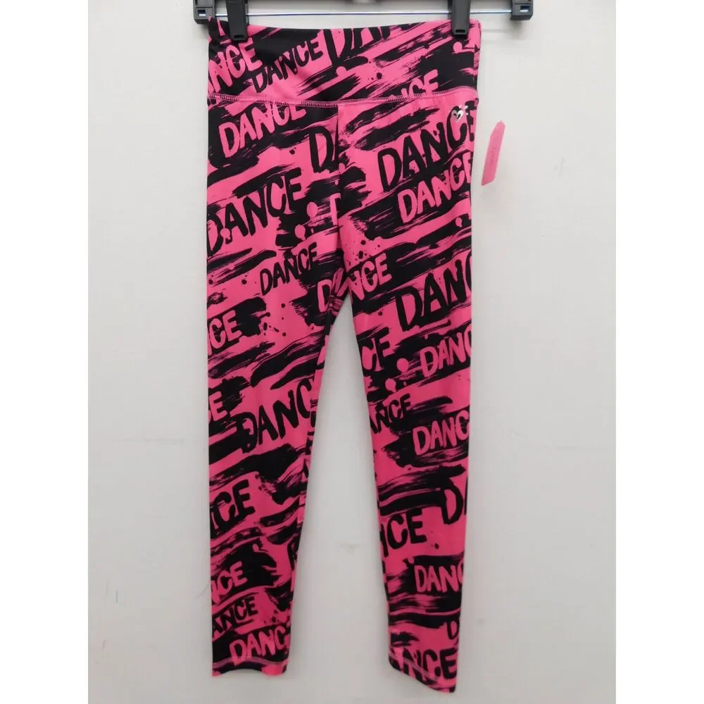 Pre-Owned Dance Leggings Justice P918179 Medium Child Pink Jazz